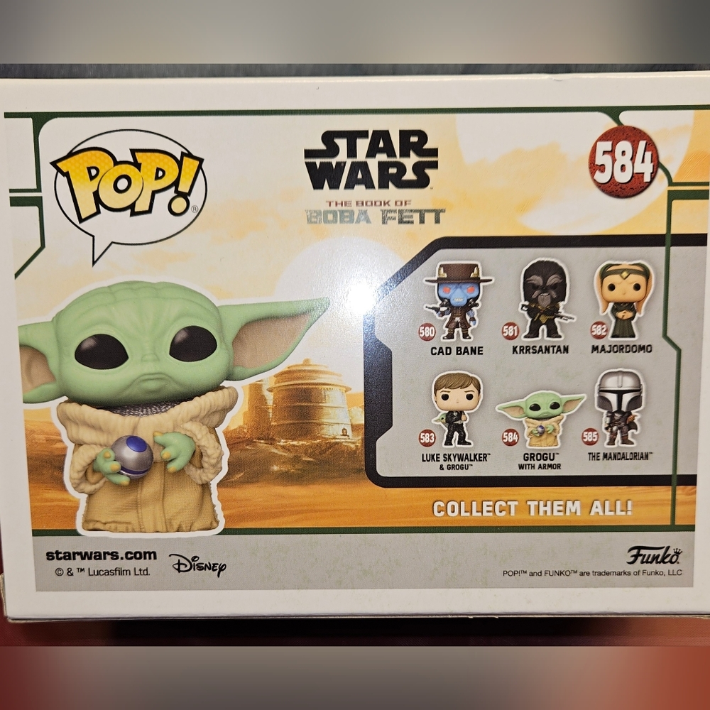 Star Wars Funko 584 Bobble Head Figurine Book of Boba Fett Grogu w/Armor - Picture 2 of 6